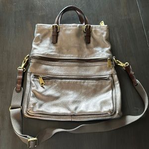 Fossil Explorer Gunmetal Crossbody Bag